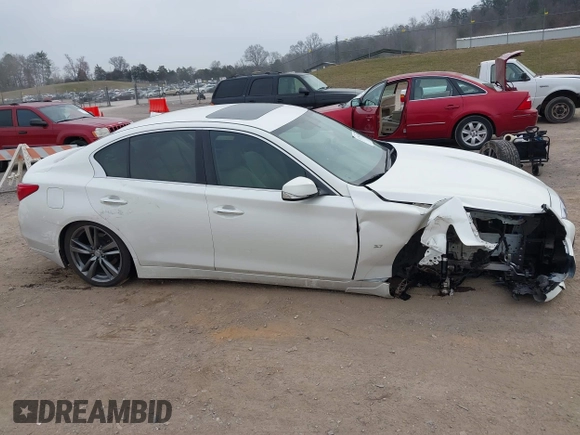2015 Infiniti Q50 Premium with VIN JN1BV7AP3FM349396, listed as a IAAI auction lot 41793057 with 133,372 mi miles. Bid and sale history available at carsss.com. Image 13.