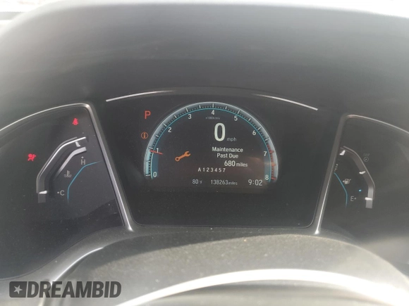 2018 Honda Civic EX with VIN 2HGFC2F7XJH506726, listed as a Copart auction lot 47131355 with 138,263 mi miles and Salvage Title. Bid and sale history available at DreamBid. Image 9.