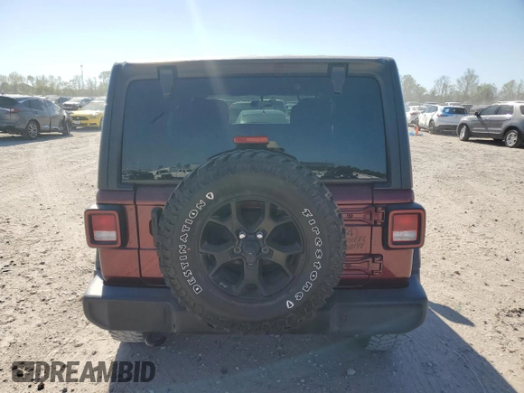 2021 Jeep Wrangler Unlimited Willys with VIN 1C4HJXDG4MW734322, listed as a Copart auction lot 50155775 with 45,963 mi miles and Salvage title. Bid and sale history available at DreamBid. Image 6.