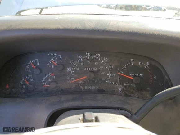 2001 Ford Super Duty F-250 XL with VIN 1FTNW21F21EB68990, listed as a Copart auction lot 46443375 with 311,304 mi miles and Salvage Title. Bid and sale history available at carsss.com. Image 9.