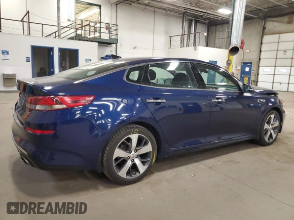 2019 Kia Optima S with VIN 5XXGT4L30KG289823, listed as a Copart auction lot 53204805 with 80,122 mi miles and Salvage Title. Bid and sale history available at carsss.com. Image 3.