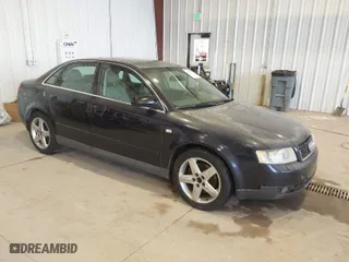 2003 Audi A4 3.0L with VIN WAULT68E73A214261, listed as a IAAI auction lot 42078401 with 279,424 mi miles. Bid and sale history available at carsss.com. Image 1.