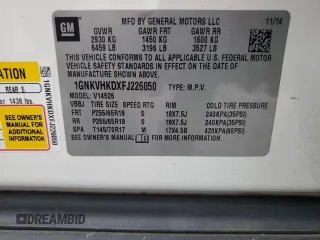 2015 Chevrolet Traverse LT with VIN 1GNKVHKDXFJ226050, listed as a Copart auction lot 87545385 with 129,120 mi miles and Salvage title. Bid and sale history available at DreamBid. Image 13.