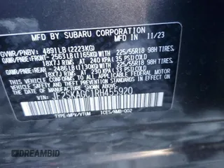 2024 Subaru Forester Sport with VIN JF2SKAGC1RH455920, listed as a Copart auction lot 87082804 with 0 mi miles and Salvage Title. Bid and sale history available at carsss.com. Image 13.