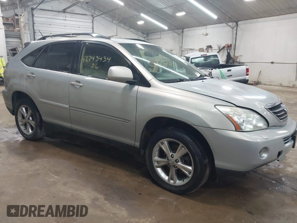 2006 Lexus RX 400h with VIN JTJHW31U760025259, listed as a IAAI auction lot 42743434 with 207,558 mi miles and . Bid and sale history available at DreamBid. Image 1.