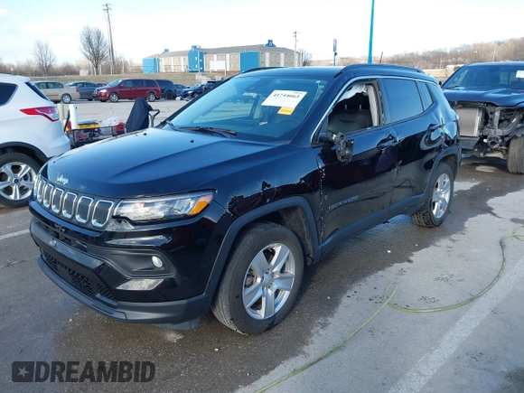 2022 Jeep Compass Latitude with VIN 3C4NJDBB9NT210065, listed as a IAAI auction lot 41744663 with 38,763 mi miles and . Bid and sale history available at DreamBid. Image 18.