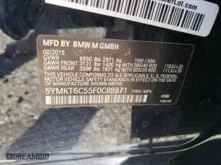 2015 BMW X5 M with VIN 5YMKT6C55F0C88871, listed as a Copart auction lot 48172504 with 89,398 mi miles. Bid and sale history available at carsss.com. Image 13.