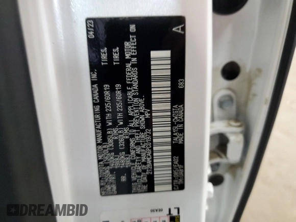 2023 Lexus RX 350 с VIN 2T2BAMCA6PC019732, выставлен на аукционе Copart как лот 59971405 с пробегом 32 414 миль миль и Списание • Salvage title. История ставок и продаж доступна на DreamBid. Изображение 13.