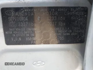 2005 Hyundai Sonata GLS with VIN KMHWF35H15A150785, listed as a IAAI auction lot 41690877 with 267,056 mi miles. Bid and sale history available at carsss.com. Image 9.