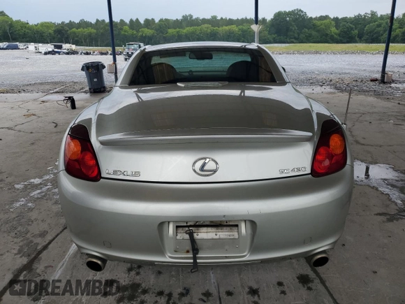 2002 Lexus SC 430 with VIN JTHFN48Y220017266, listed as a Copart auction lot 59598535 with 159,857 mi miles and Salvage title. Bid and sale history available at DreamBid. Image 6.