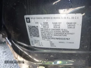 2021 Chevrolet Blazer LT z VIN 3GNKBCRS7MS533767, wystawiony jako IAAI lot #41982280 z przebiegiem 83 764 mil mil oraz . Historia ofert i sprzedaży dostępna na DreamBid. Obrazek 9.