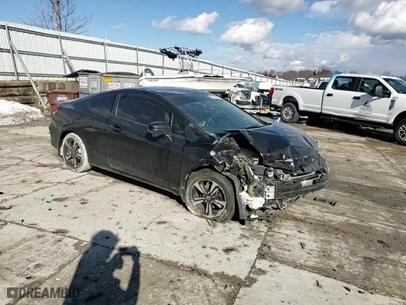 2014 Honda Civic Coupe EX with VIN 2HGFG3B8XEH506675, listed as a Copart auction lot 43583045 with 0 mi miles and Salvage Title. Bid and sale history available at carsss.com. Image 10.