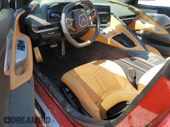 2025 Chevrolet Corvette 2LZ with VIN 1G1YE2D39S5602821, listed as a Copart auction lot 48304135 with 0 mi miles and Salvage Title. Bid and sale history available at carsss.com. Image 8.