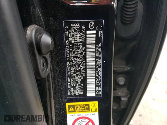 2015 Lexus ES 330 with VIN JTHBK1GG0F2196075, listed as a Copart auction lot 43406265 with 186,494 mi miles and Salvage Title. Bid and sale history available at DreamBid. Image 12.