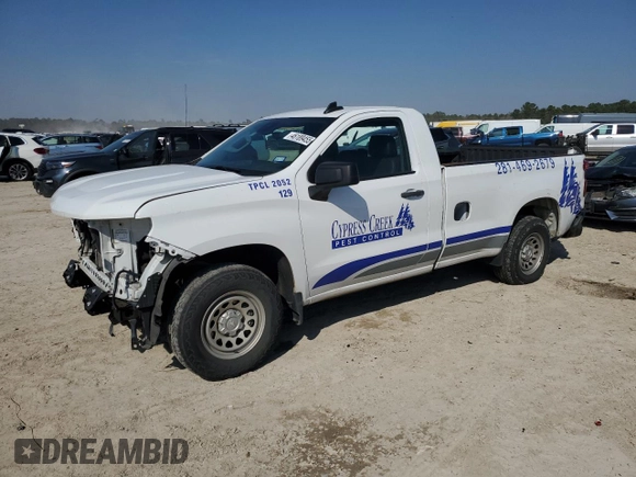 2022 Chevrolet Silverado 1500 Work Truck with VIN 3GCNAAEK5NG560098, listed as a Copart auction lot 46189455 with 60,500 mi miles and Salvage Title. Bid and sale history available at DreamBid. Image 1.