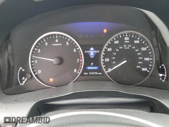 2015 Lexus ES 330 with VIN JTHBK1GG5F2203554, listed as a Copart auction lot 49002245 with 216,736 mi miles and Salvage Title. Bid and sale history available at DreamBid. Image 9.