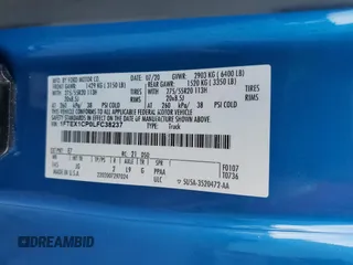 2020 Ford F-150 XL with VIN 1FTEX1CP0LFC38237, listed as a Copart auction lot 42803095 with Not Provided miles and Non Repairable. Bid and sale history available at DreamBid. Image 13.