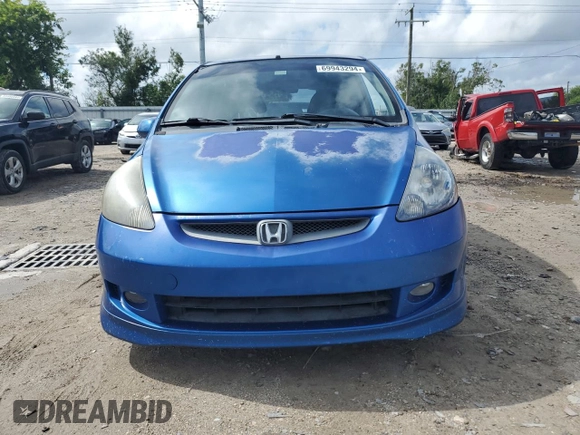 2008 Honda Fit Sport with VIN JHMGD38648S059693, listed as a Copart auction lot 69943294 with 193,114 mi miles and Salvage Title. Bid and sale history available at carsss.com. Image 5.