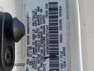 2007 Toyota Corolla CE with VIN 1NXBR32E87Z817143, listed as a Copart auction lot 46792325 with 139,219 mi miles and Salvage Title. Bid and sale history available at DreamBid. Image 14.