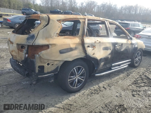 2018 Infiniti QX60 with VIN 5N1DL0MM8JC501672, listed as a Copart auction lot 48452055 with Not Provided miles and Non Repairable. Bid and sale history available at DreamBid. Image 3.