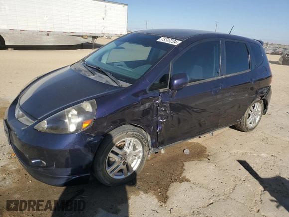 2008 Honda Fit Sport with VIN JHMGD38628S069820, listed as a Copart auction lot 73737234 with 276,955 mi miles and Salvage Title. Bid and sale history available at carsss.com. Image 1.