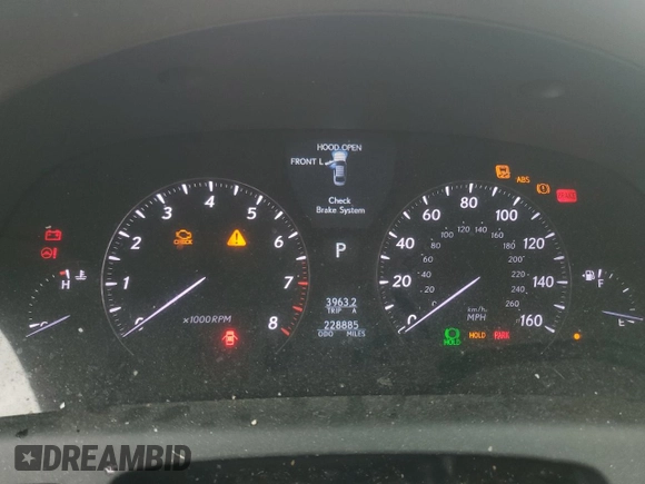 2007 Lexus LS 460 with VIN JTHBL46F175007134, listed as a Copart auction lot 63358695 with 228,885 mi miles and Clean title. Bid and sale history available at DreamBid. Image 9.