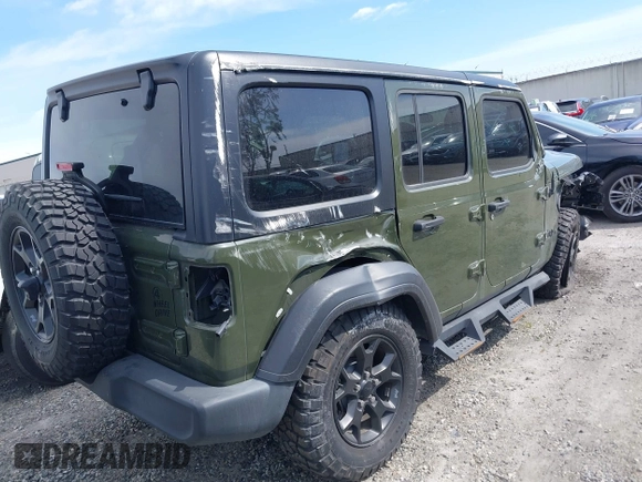 2022 Jeep Wrangler Unlimited Sport S with VIN 1C4HJXDG2NW196267, listed as a IAAI auction lot 41544282 with 18,547 mi miles. Bid and sale history available at carsss.com. Image 4.