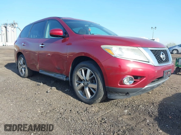 2013 Nissan Pathfinder S with VIN 5N1AR2MM7DC602719, listed as a IAAI auction lot 42144640 with 289,534 mi miles. Bid and sale history available at carsss.com. Image 1.