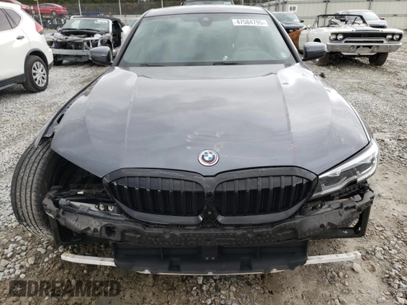 2021 BMW 3 Series 330i with VIN 3MW5R1J0XM8B57091, listed as a Copart auction lot 47584795 with 51,205 mi miles and Salvage Title. Bid and sale history available at carsss.com. Image 5.