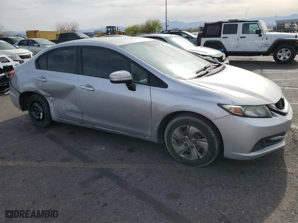 2014 Honda Civic Sedan LX with VIN 19XFB2F59EE024511, listed as a Copart auction lot 51936785 with 164,380 mi miles and Salvage Title. Bid and sale history available at carsss.com. Image 4.