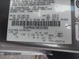 2011 Ford Fusion SE with VIN 3FAHP0HA7BR331095, listed as a IAAI auction lot 41911404 with 182,425 mi miles. Bid and sale history available at carsss.com. Image 9.