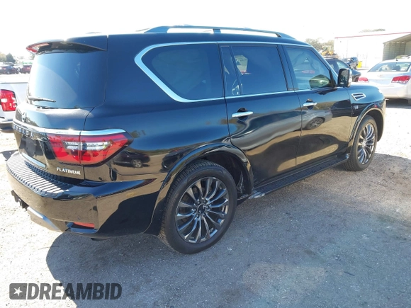 2022 Nissan Armada Platinum with VIN JN8AY2DA0N9390388, listed as a IAAI auction lot 41291488 with 42,545 mi miles and . Bid and sale history available at DreamBid. Image 4.