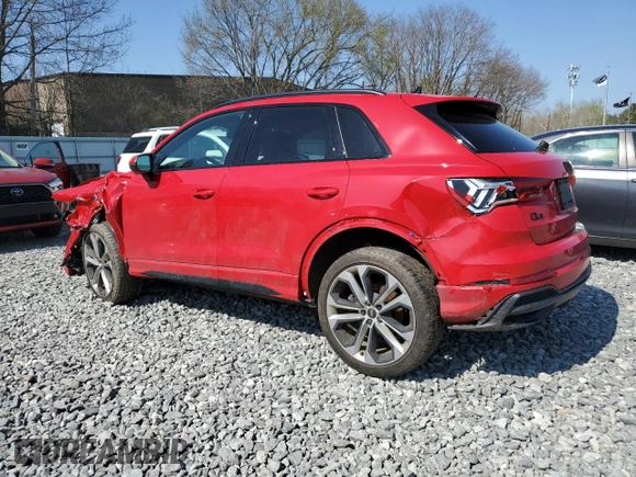 2022 Audi Q3 S line Premium Plus with VIN WA1EECF30N1031576, listed as a Copart auction lot 53605145 with 30,871 mi miles and Salvage title. Bid and sale history available at DreamBid. Image 2.