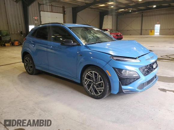 2022 Hyundai Kona N Line with VIN KM8K3CA34NU902544, listed as a Copart auction lot 58210315 with 57,899 mi miles and Salvage title. Bid and sale history available at DreamBid. Image 4.