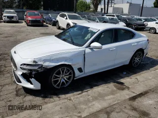 2025 Genesis G70 2.5T with VIN KMTG34SC7SU149426, listed as a Copart auction lot 54092885 with 12,929 mi miles and Salvage title. Bid and sale history available at DreamBid. Image 1.