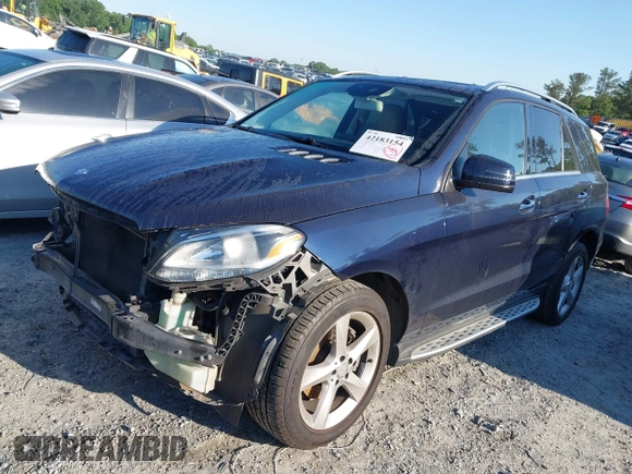 2017 Mercedes-Benz GLE 350 with VIN 4JGDA5JB7HA854738, listed as a IAAI auction lot 42183154 with 127,500 mi miles and . Bid and sale history available at DreamBid. Image 2.