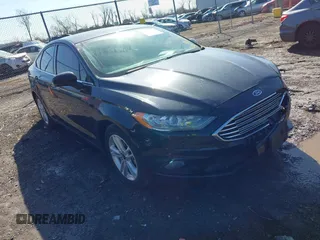 2018 Ford Fusion SE with VIN 3FA6P0HD8JR201925, listed as a IAAI auction lot 41828166 with 144,385 mi miles. Bid and sale history available at carsss.com. Image 1.
