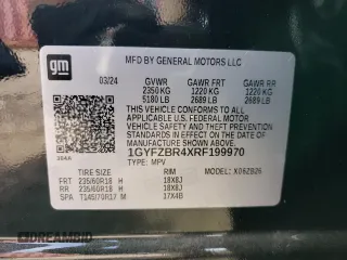 2024 Cadillac XT4 AWD Luxury with VIN 1GYFZBR4XRF199970, listed as a Copart auction lot 71496774 with 4,512 mi miles and Salvage Title. Bid and sale history available at carsss.com. Image 12.