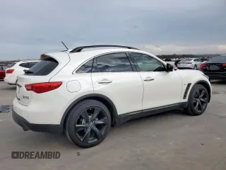 2017 Infiniti QX70 z VIN JN8CS1MU2HM143356, wystawiony jako Copart lot #48197395 z przebiegiem 128 576 mil mil oraz Szkoda całkowita • Salvage title. Historia ofert i sprzedaży dostępna na DreamBid. Obrazek 3.