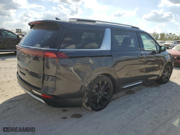 2024 Kia Carnival SX with VIN KNDNE5H37R6433828, listed as a Copart auction lot 78154664 with 0 mi miles and Salvage Title. Bid and sale history available at carsss.com. Image 3.