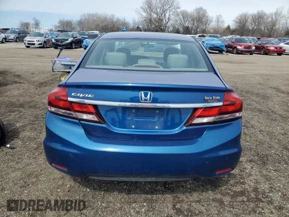 2014 Honda Civic Sedan LX with VIN 19XFB2F50EE086637, listed as a Copart auction lot 51799075 with 188,665 mi miles and Salvage Title. Bid and sale history available at carsss.com. Image 6.