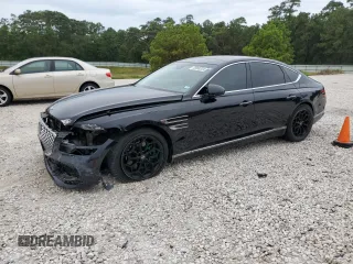 2021 Genesis G80 2.5T with VIN KMTGB4SC9MU066974, listed as a Copart auction lot 70056324 with 47,439 mi miles and Salvage Title. Bid and sale history available at carsss.com. Image 1.