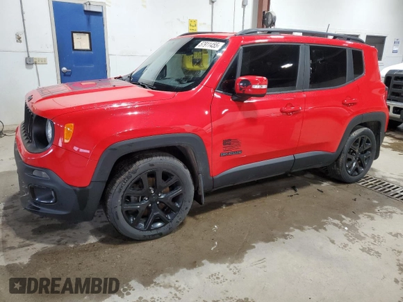 2018 Jeep Renegade Latitude z VIN ZACCJABHXJPH33316, wystawiony jako Copart lot #57911455 z przebiegiem 79 597 mil mil oraz Czysty tytuł • Clean title. Historia ofert i sprzedaży dostępna na DreamBid. Obrazek 1.