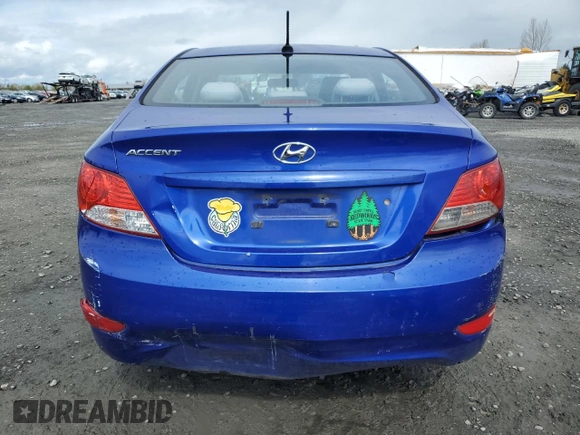 2013 Hyundai Accent GLS with VIN KMHCT4AE2DU537369, listed as a Copart auction lot 50819985 with 191,011 mi miles and Salvage Title. Bid and sale history available at carsss.com. Image 6.
