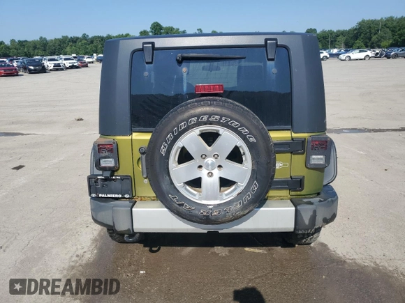 2010 Jeep Wrangler Sahara with VIN 1J4AA5D16AL203910, listed as a Copart auction lot 62891315 with 124,337 mi miles and Salvage title. Bid and sale history available at DreamBid. Image 6.