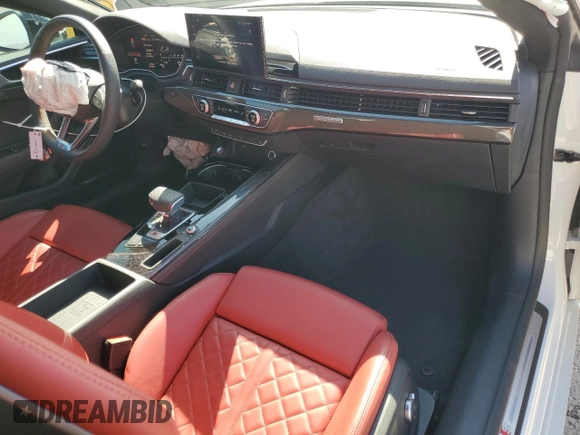 2024 Audi S5 Premium Plus with VIN WAUP4AF56RA011343, listed as a Copart auction lot 48170165 with 13,339 mi miles and Salvage Title. Bid and sale history available at DreamBid. Image 8.