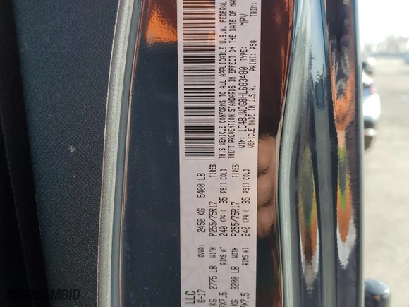2017 Jeep Wrangler Unlimited Sport with VIN 1C4BJWDG8HL683480, listed as a Copart auction lot 44451415 with 76,568 mi miles and Salvage Title. Bid and sale history available at carsss.com. Image 15.