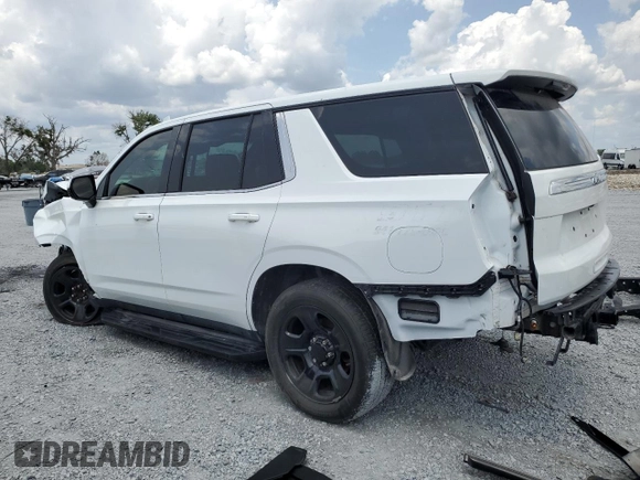 2023 Chevrolet Tahoe Commercial with VIN 1GNSCLEDXPR411626, listed as a Copart auction lot 55995715 with Not provided miles and Salvage title. Bid and sale history available at DreamBid. Image 2.