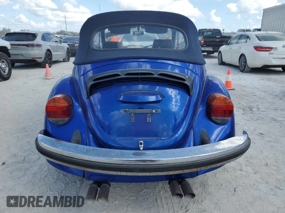 1979 Volkswagen Beetle with VIN 1592001349, listed as a Copart auction lot 76376084 with 27,250 mi miles and Salvage Title. Bid and sale history available at DreamBid. Image 6.