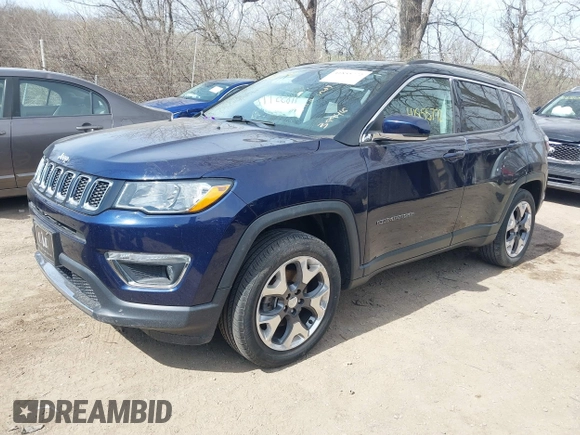 2018 Jeep Compass Limited with VIN 3C4NJDCB5JT259434, listed as a IAAI auction lot 41855772 with 57,333 mi miles. Bid and sale history available at carsss.com. Image 17.